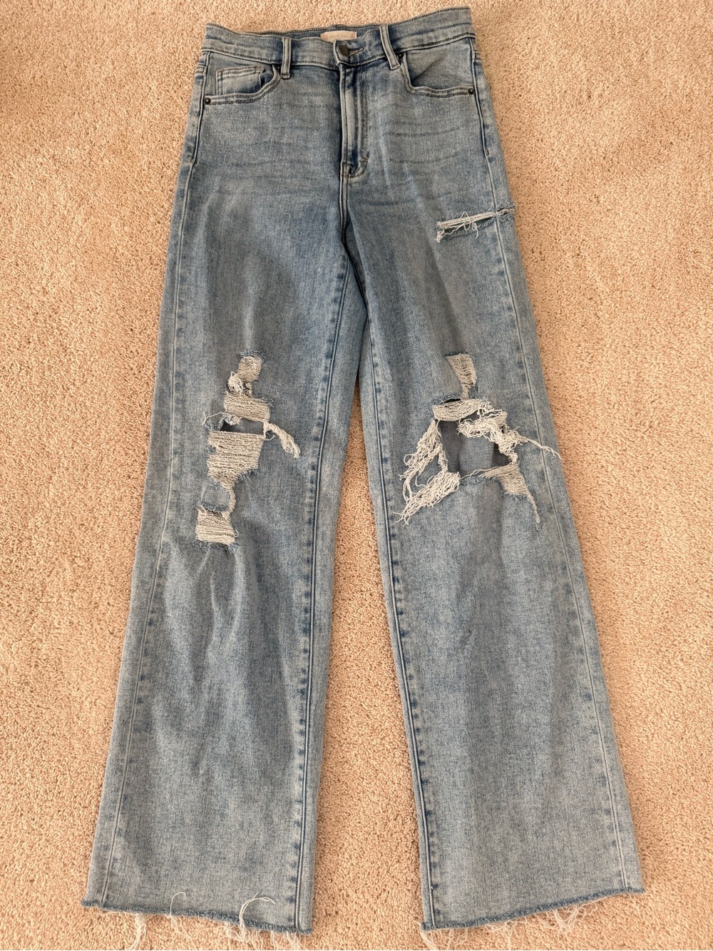 Altar'd State Light Blue Distressed Wide-Leg Jeans